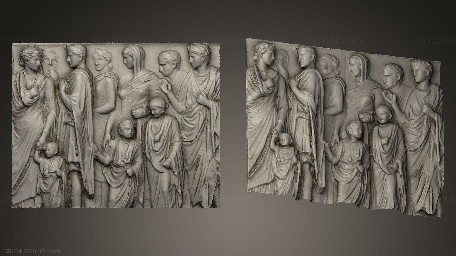 Горельефы и барельефы исторические и религиозные (Древняя история, GRLFH_0220) 3D модель для ЧПУ станка